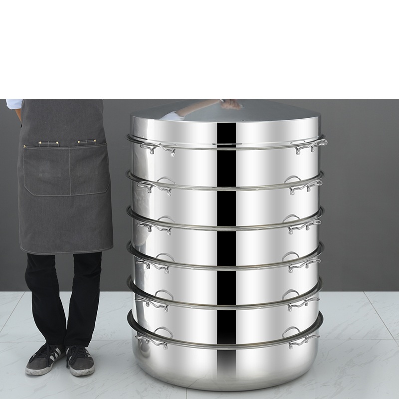 업소용 대형찜기 킹크랩 대게 찜솥 만두 영업용 캐비닛 일체형 냄비 2단 70cm - 상품 이미지
