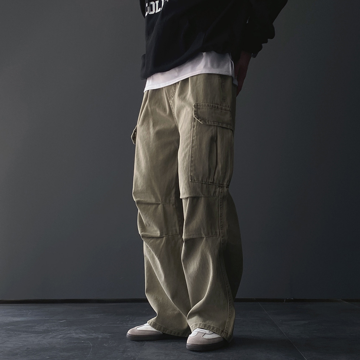 더블니팬츠 워크팬츠 건빵바지 면바지 - 상품 이미지