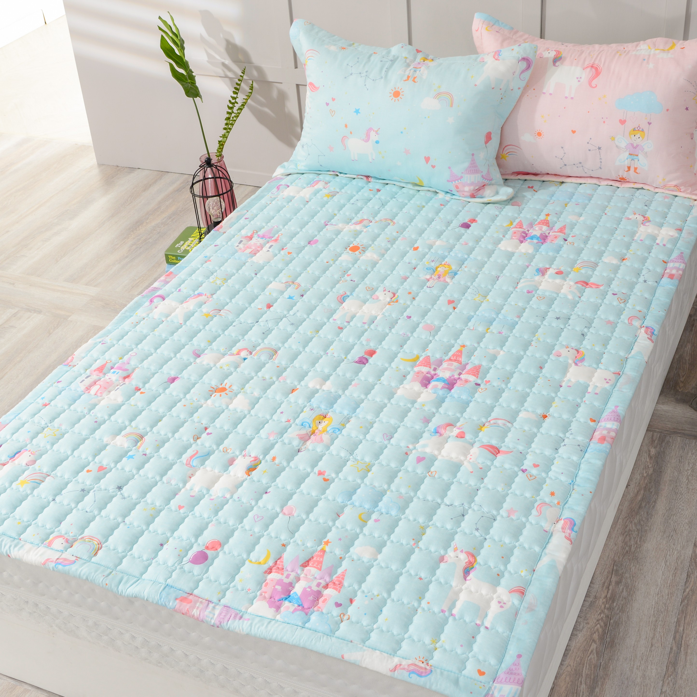 공주의꿈나라 키즈 모달 침대패드 알러지케어 매트리스 고정밴딩 어린이침구 패드