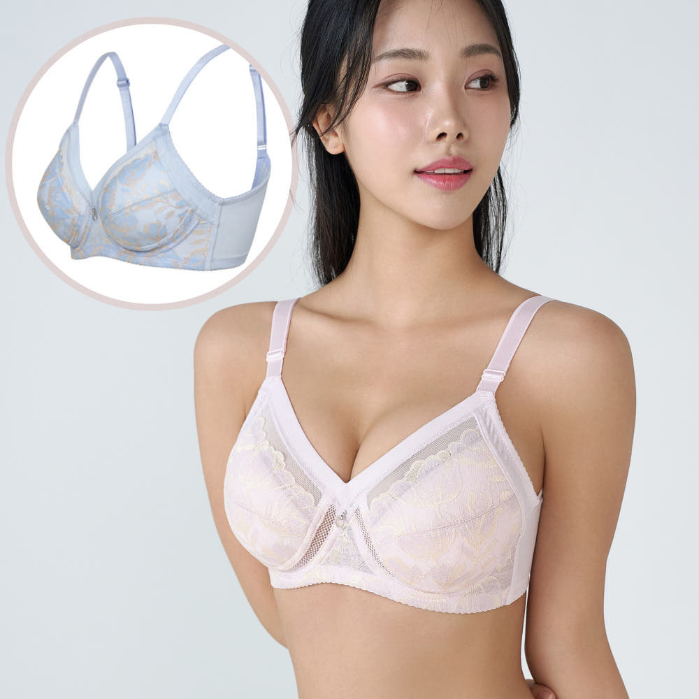 엠제이잡화점 인견 처진가슴 브라 큰컵 홑겹 빅사이즈 처짐방지 와이어 보정 브라