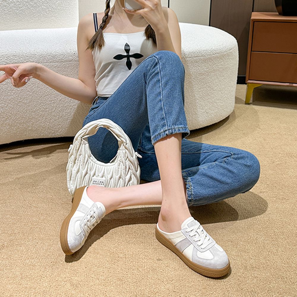 여성 뮬 슬리퍼 여름 샌들 통굽 블로퍼 스니커즈