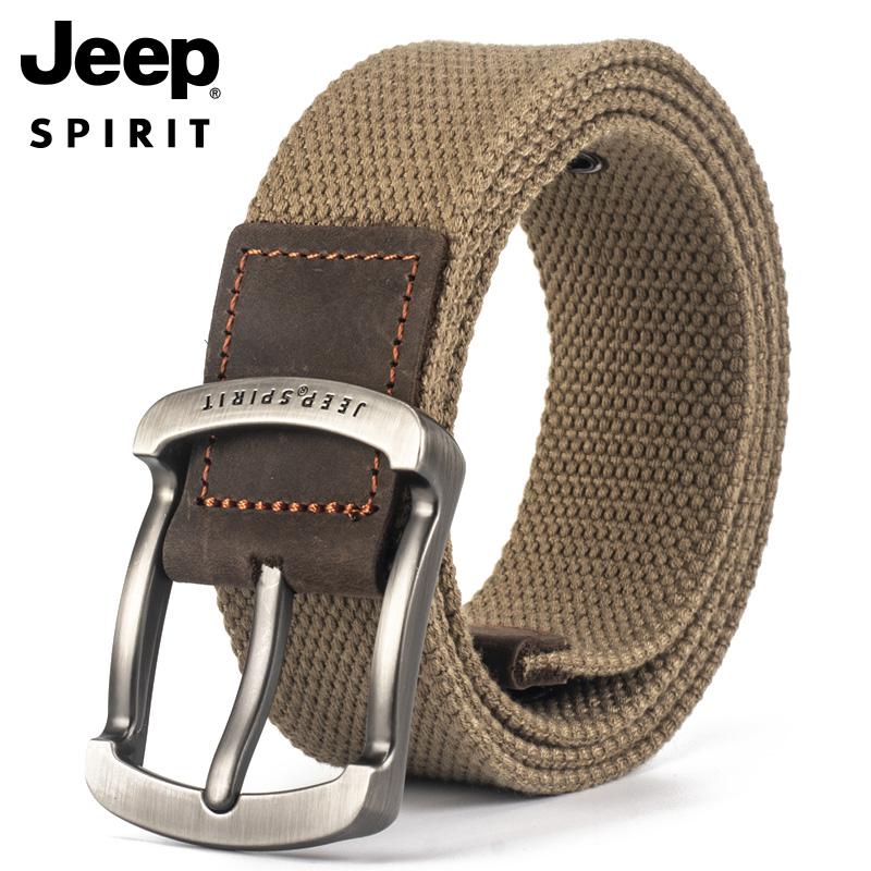 JEEP 지프 핀버클 캔버스 벨트 130cm까지 빅사이즈 남녀공용 캐주얼 스포츠 청바지 - 상세 이미지 4
