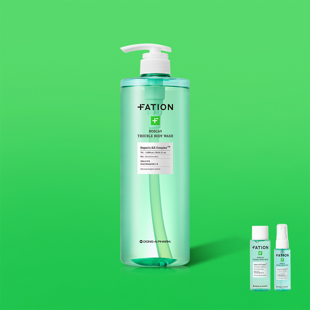 [바디 2종 키트 증정]노스카나인 트러블 바디 워시 1000ml(대용량 1L)등드름 살리실산 여드름성 피부완화 기능성 제품 이미지