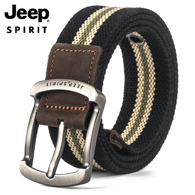 JEEP 지프 핀버클 캔버스 벨트 130cm까지 빅사이즈 남녀공용 캐주얼 스포츠 청바지 - 상품 이미지
