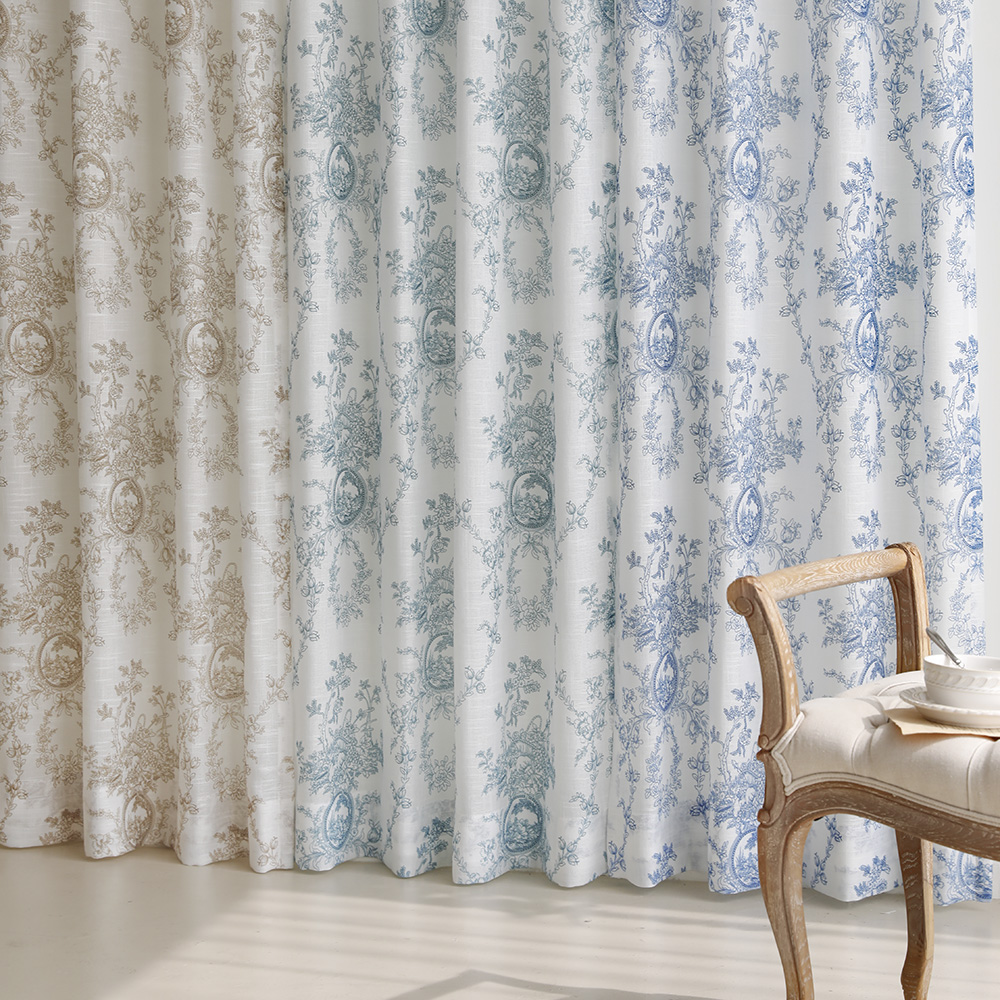 노스탤지어 거실 린넨 룩 뜨왈 레이스 가리개 차르르 커튼 속커튼