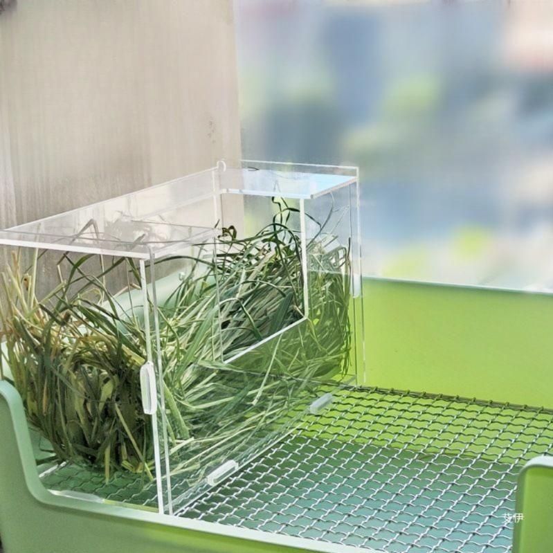 아크릴 건초렉 토끼 먹이통 기니피그 사료 케이지 화장실 건초렉 단품 - 상세 이미지 3