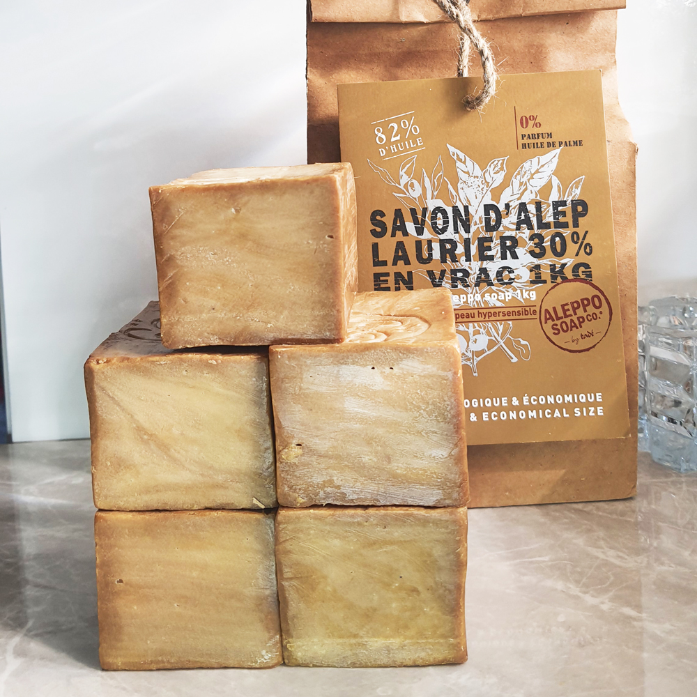[타데] 고급 올리브 오일 알레포 비누 30% 1kg 세트 (1kg, 비누 5~7개입, 중/지성/복합성 피부) 무료 배송 - 상품 이미지