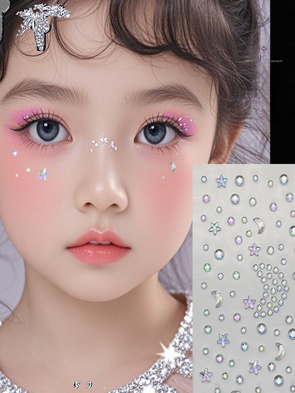 아크릴 반짝 이는 NK-LT-88 1. 라인 반짝이 자기 메이크업 스타 축제 스티커 하트 얼굴 눈 크리스탈 음악 접착 분나비 화채 : 샤인인터네셔널