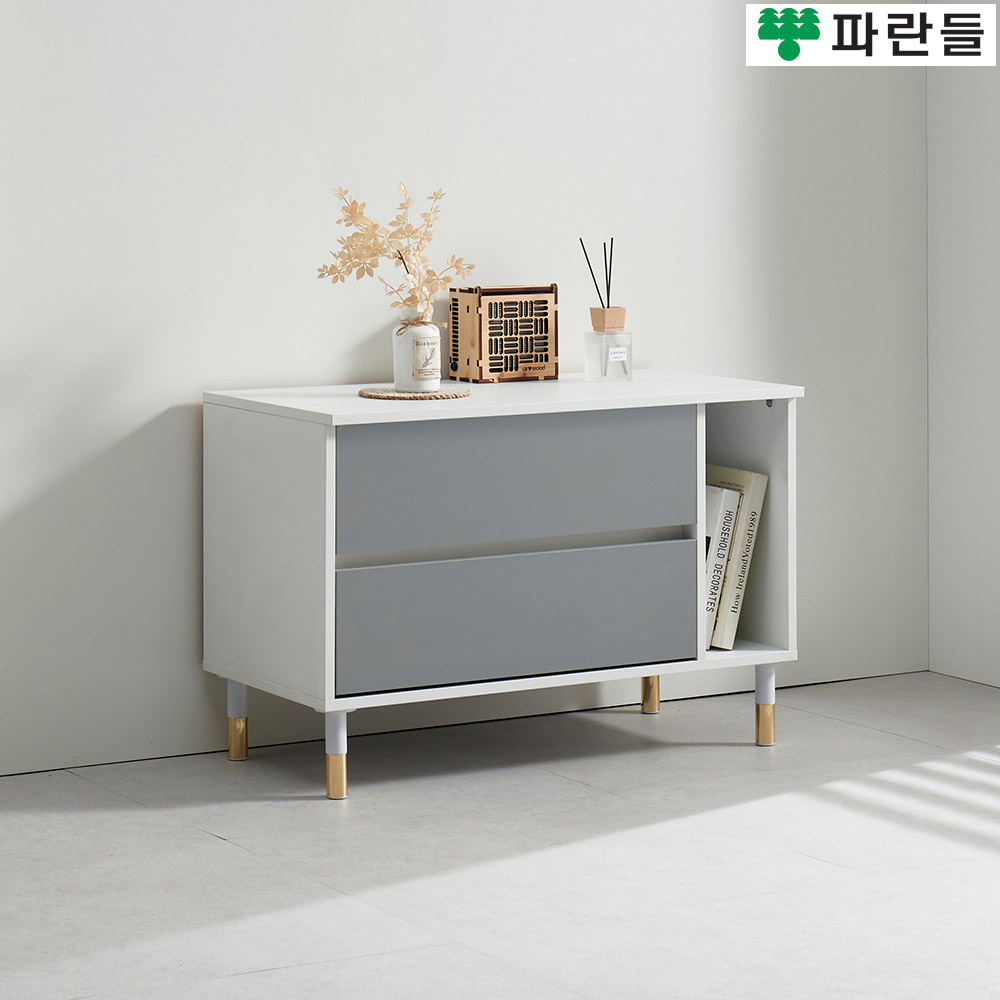 파란들가구 반하나 800 편수 2단서랍거실장 거실수납장