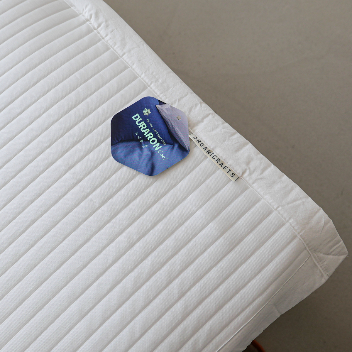 (1+1) 휴비스 듀라론 여름패드 냉감패드 고정밴드 화이트, (Q) 160x210