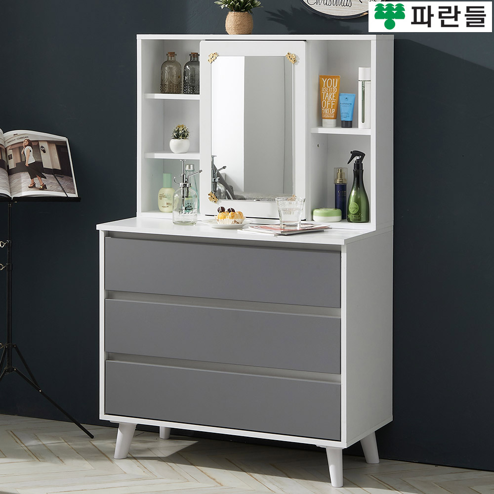 파란들가구 미인 거울수납 입식화장대C 서랍화장대세트 콘솔 - 상세 이미지 2