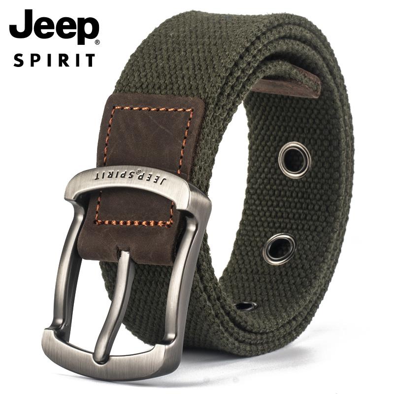 JEEP 지프 핀버클 캔버스 벨트 130cm까지 빅사이즈 남녀공용 캐주얼 스포츠 청바지 - 상세 이미지 2