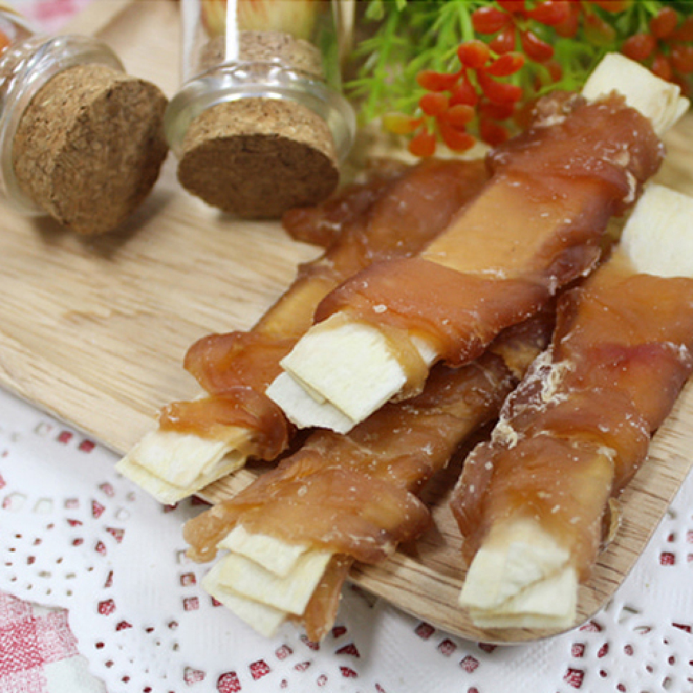 대용량 강아지 사사미 간식 헬로도기 리얼 훈제 닭고기 치킨 연어포, 300g, 1개 - 상세 이미지 2