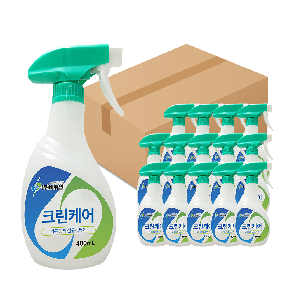 비츄인 크린케어 순수케어 알콜 58.8 주방기구 뿌리는소독제 400ml, 15개 - 상품 이미지
