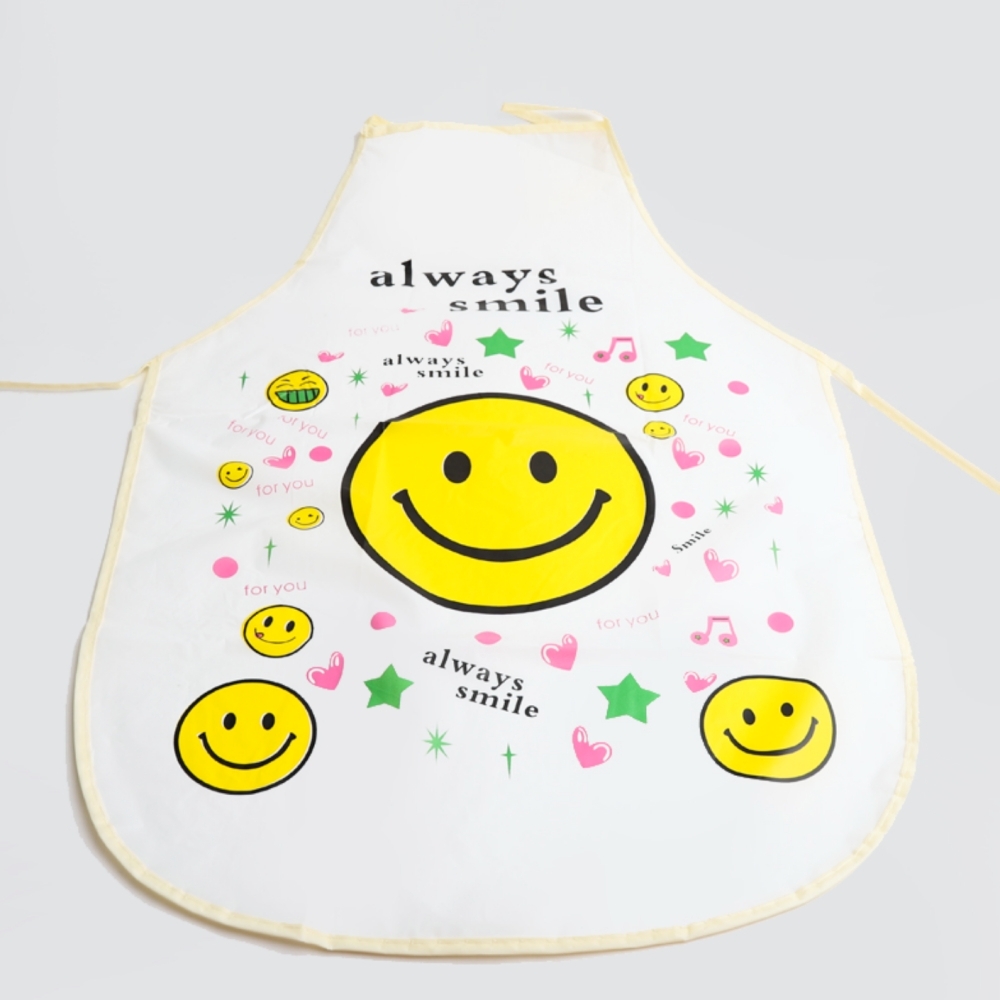 스마일디자인 목걸이형 요리교실방수앞치마 설거지주방앞치마