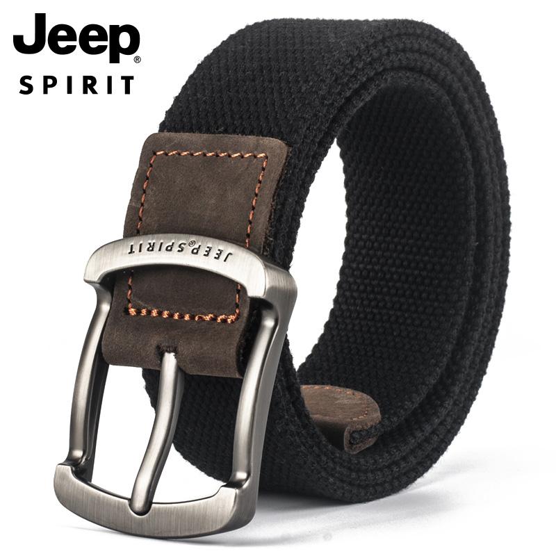 JEEP 지프 핀버클 캔버스 벨트 130cm까지 빅사이즈 남녀공용 캐주얼 스포츠 청바지 - 상세 이미지 3