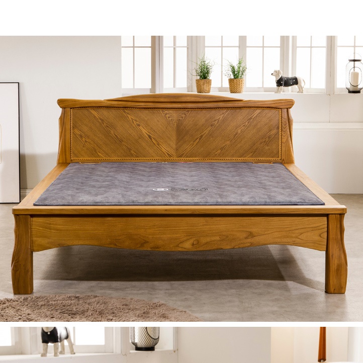 명품 원목 흙침대 2인용 황토 온열 침대 퀸사이즈