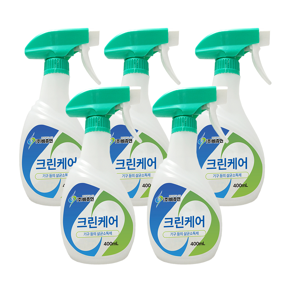 비츄인 크린케어 순수케어 알콜 58.8 주방기구 뿌리는소독제 400ml, 5개 - 상품 이미지