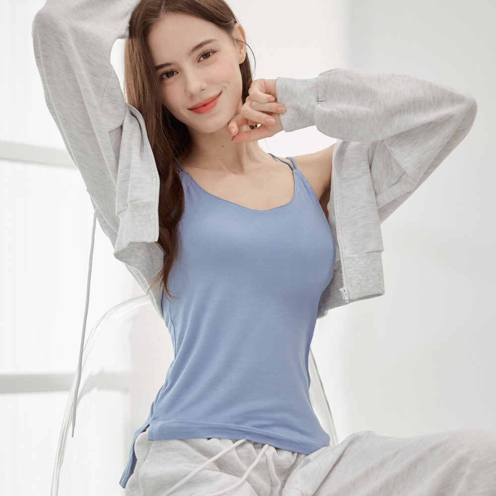 이너리즘 모달 슬리브리스 크로스 캡나시 1+1 브라나시 레이어드