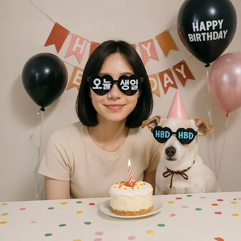 오늘생일 안경 생파 HBD 하트선글라스 초등 초등학생 생일 파티 용품 부모님 생신 이벤트