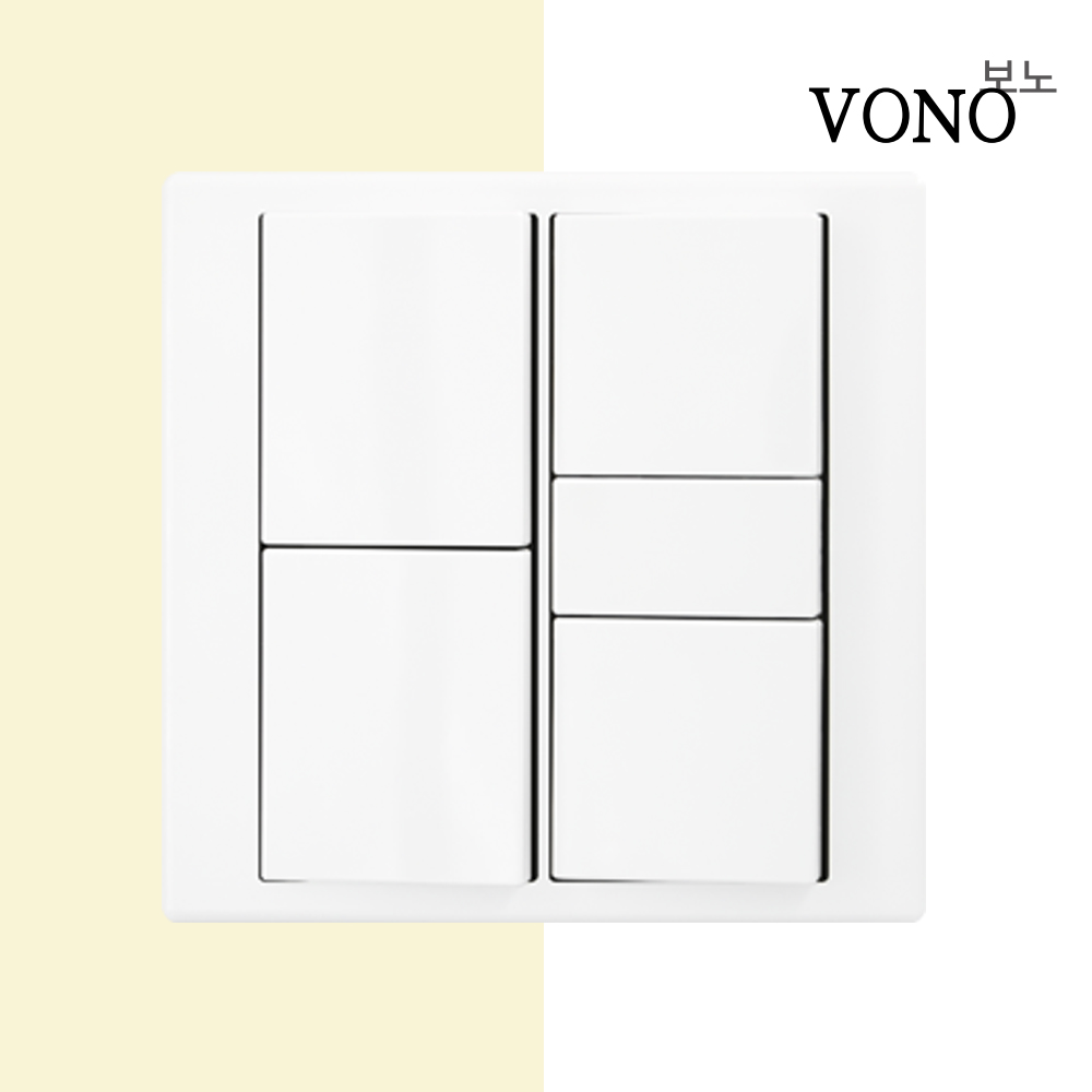 베코 보노 스위치 화이트 정사각5구 전기 전등 스위치 커버 거실 VONO