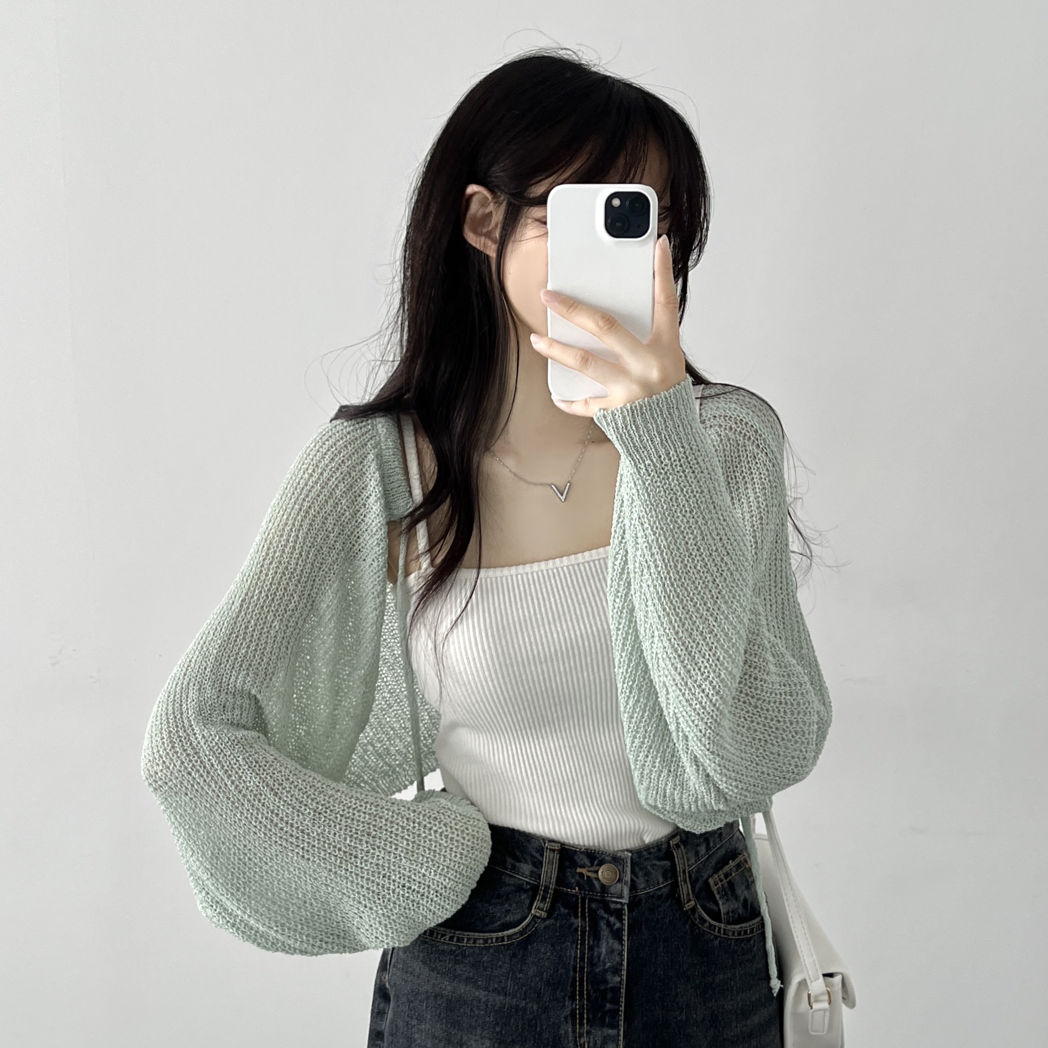 볼레로 여름가디건 린넨 숄가디건 부클 꽈배기가디건 소라, FREE(One size)