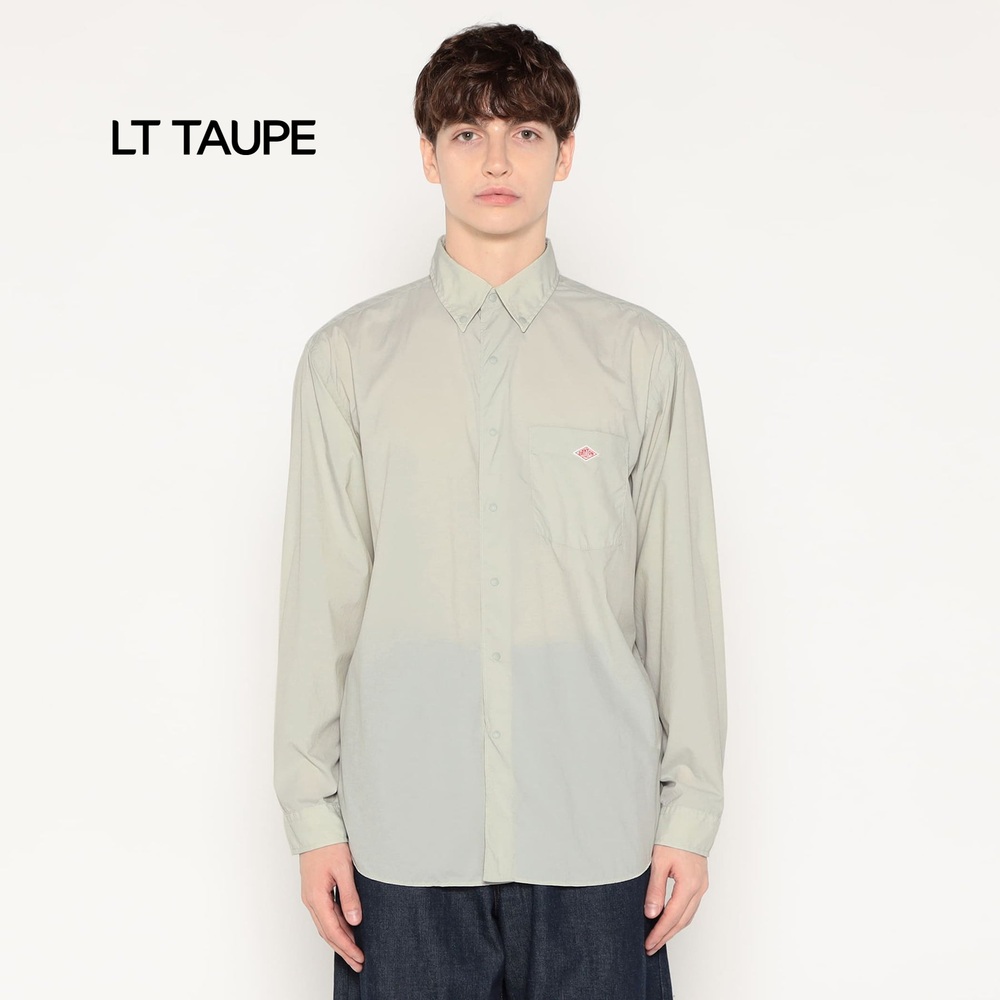 단톤 남성 타이프라이터 버튼 나일론 긴팔 셔츠 DT-B0293RNY 42 LT TAUPE - 상세 이미지 3