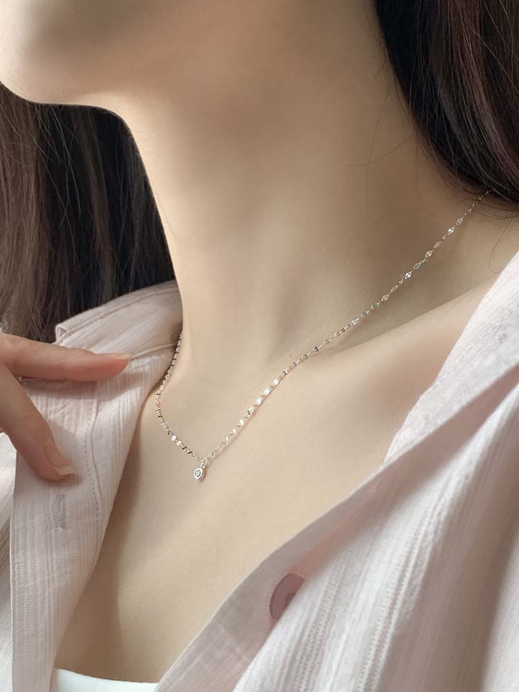 [무배] 셀프러브 솔라 네크리스 - 실버925 지르코니아큐빅 잠자리체인 레이어드 은목걸이 이미지 6