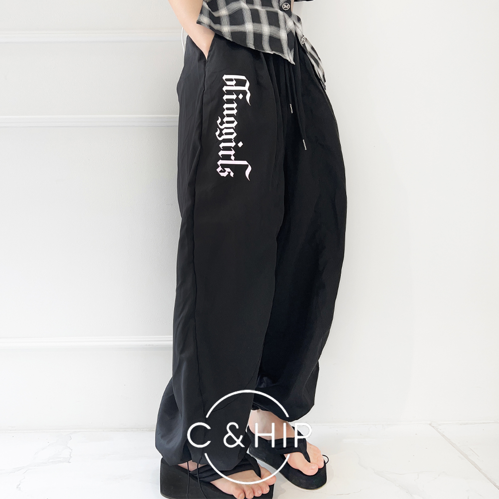 힙 루즈핏 고딕 스카치 야광 오버핏 트랙 와이드팬츠 (카키/블랙) - 상세 이미지 2