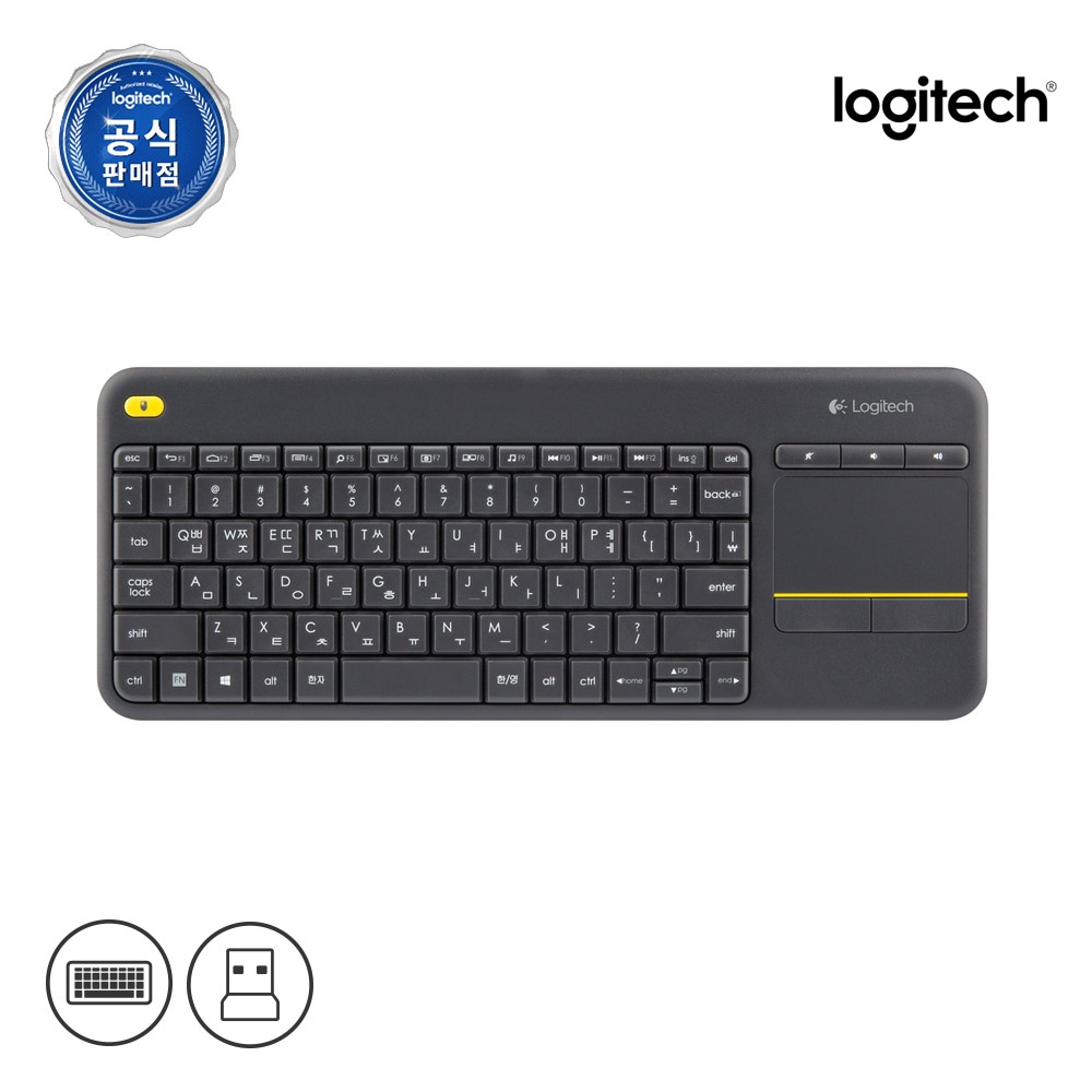 로지텍코리아 공식 K400 Plus Wireless 터치패드 무선 키보드 - 상세 이미지 2