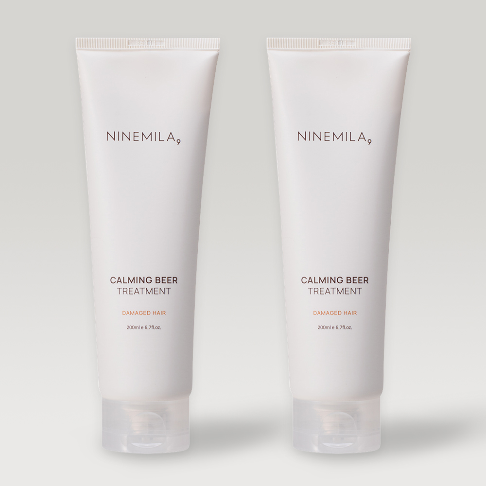 나인밀라 카밍비어 (맥주효모) 트리트먼트 미용실 LPP 단백질 헤어팩 자몽향, 200ml, 2개