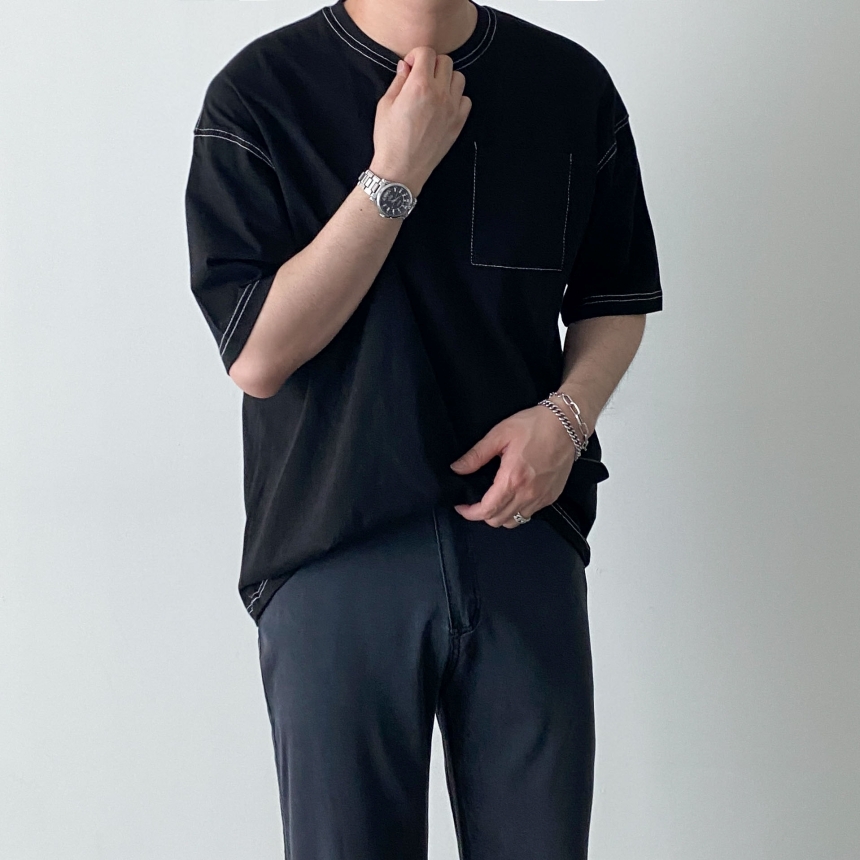 포켓반팔티 두꺼운반팔티 - 상세 이미지 2