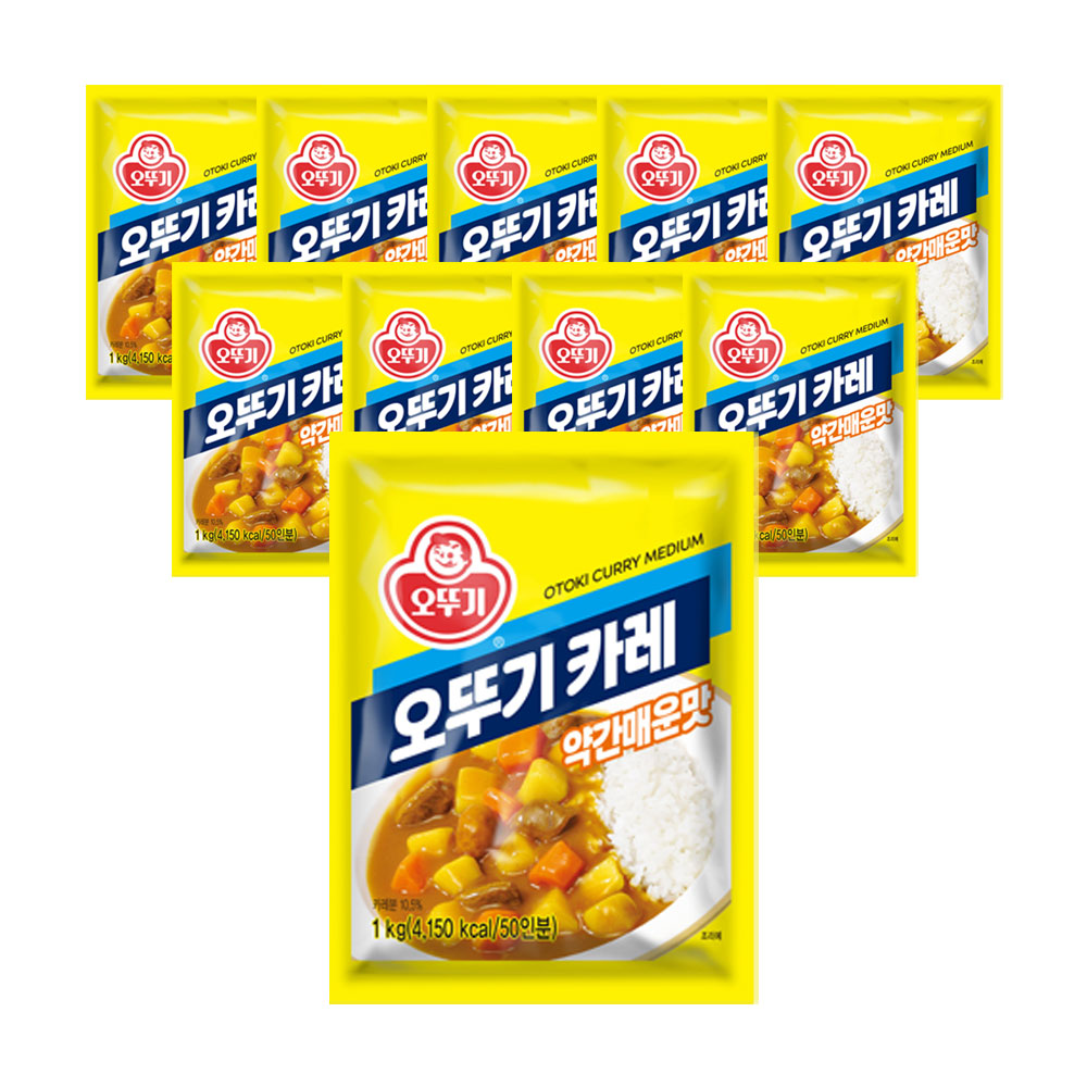 오뚜기 오뚜기카레 약간매운맛, 1kg, 10개 - 상품 이미지