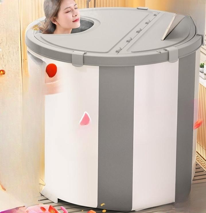 습식사우나 접이식 원룸 의자 히노끼 욕조 미니 원통형 제트 온가족이함께즐길수있는양동이 - 상품 이미지