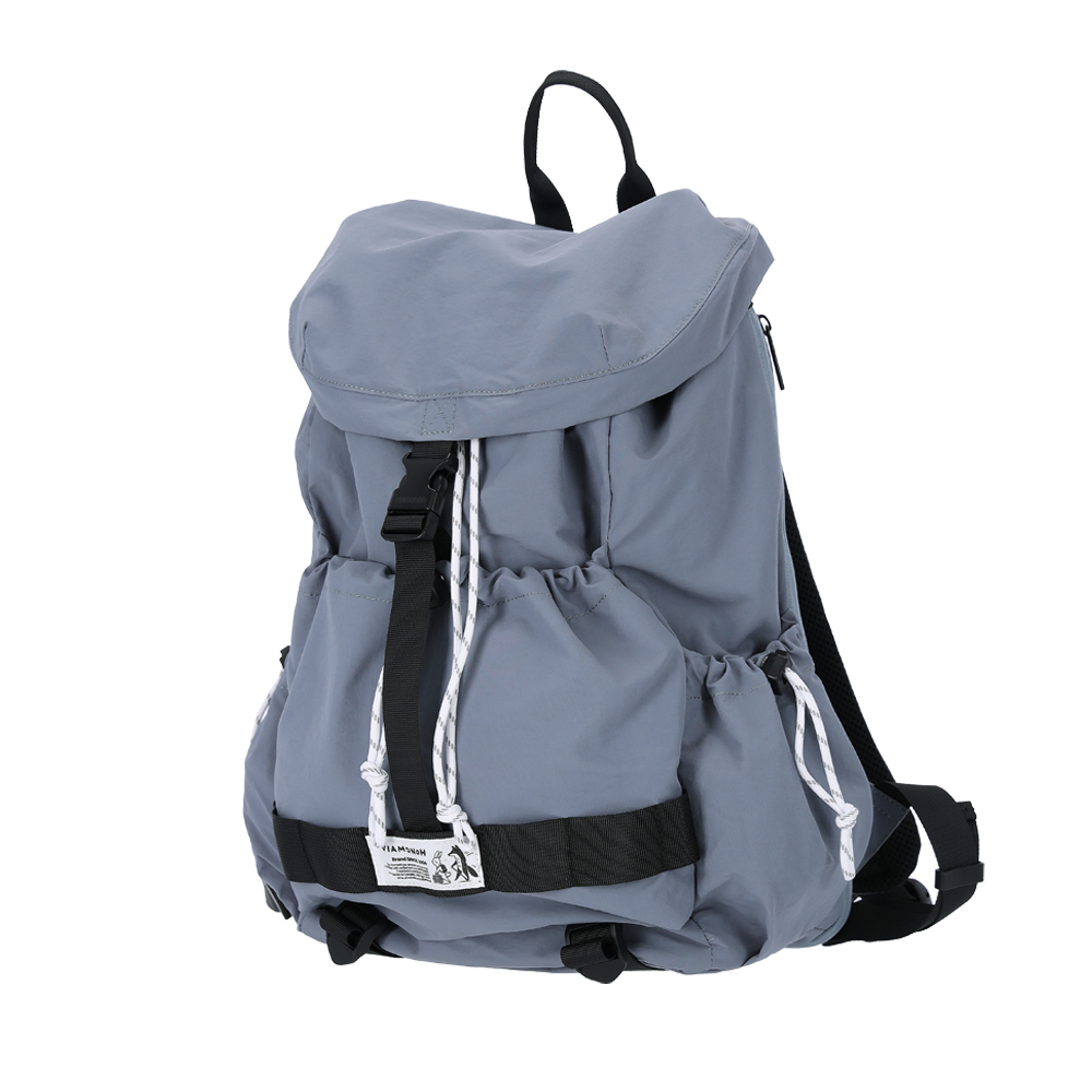 [비아모노] 트루비 스트링 럭색 여행용 보부상 확장형 나일론 백팩 블루