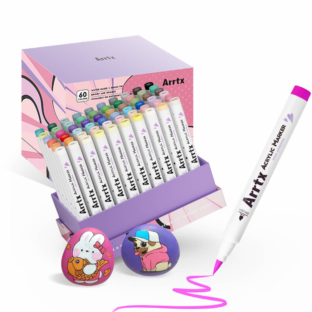 아트엑스 아크릴 마카펜 브러시형 60색 B 세트 제품 이미지