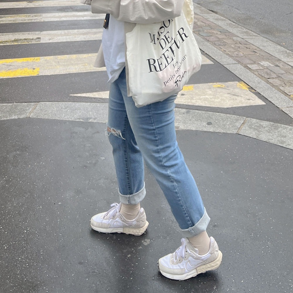 인생핏 스판 연청 찢청 데님팬츠 S~3XL - 상품 이미지