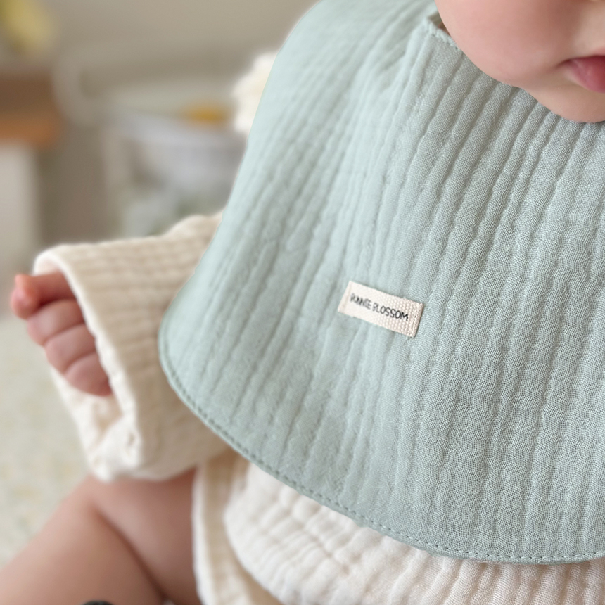 바니블라썸 턱받이 아기 7겹 요루거즈 이유식 턱받이 순면 거즈빕 침받이 다크핑크