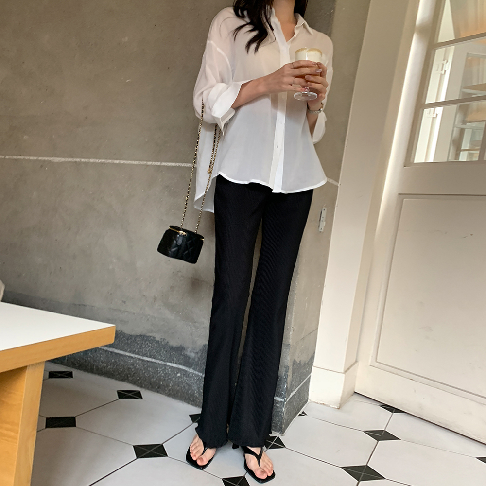 버브리 플리츠 밴딩 부츠컷 팬츠 - 상세 이미지 4