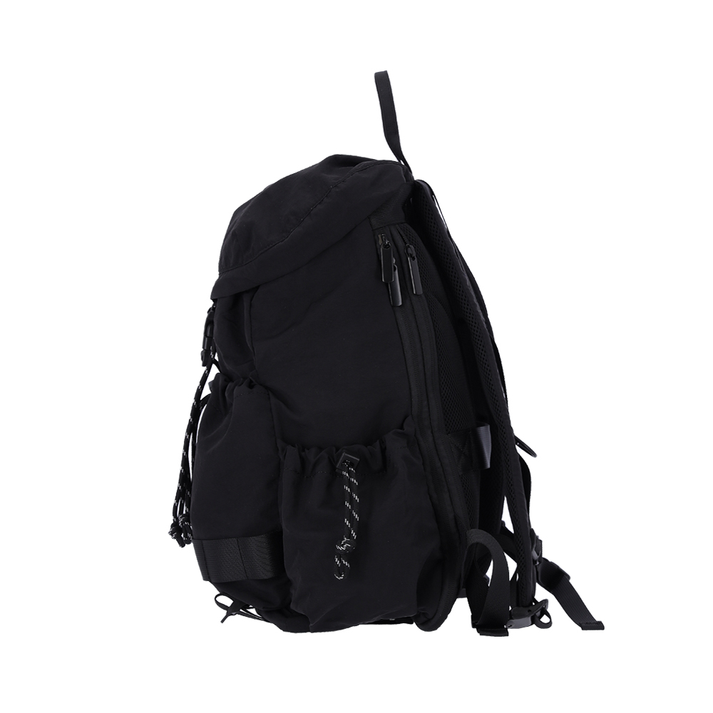 [비아모노] 트루비 스트링 럭색 여행용 보부상 확장형 나일론 백팩 블랙