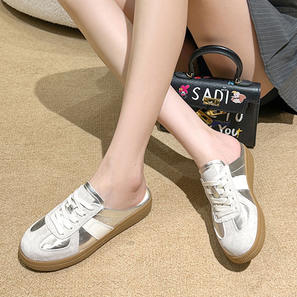 여성 뮬 슬리퍼 여름 샌들 통굽 블로퍼 스니커즈