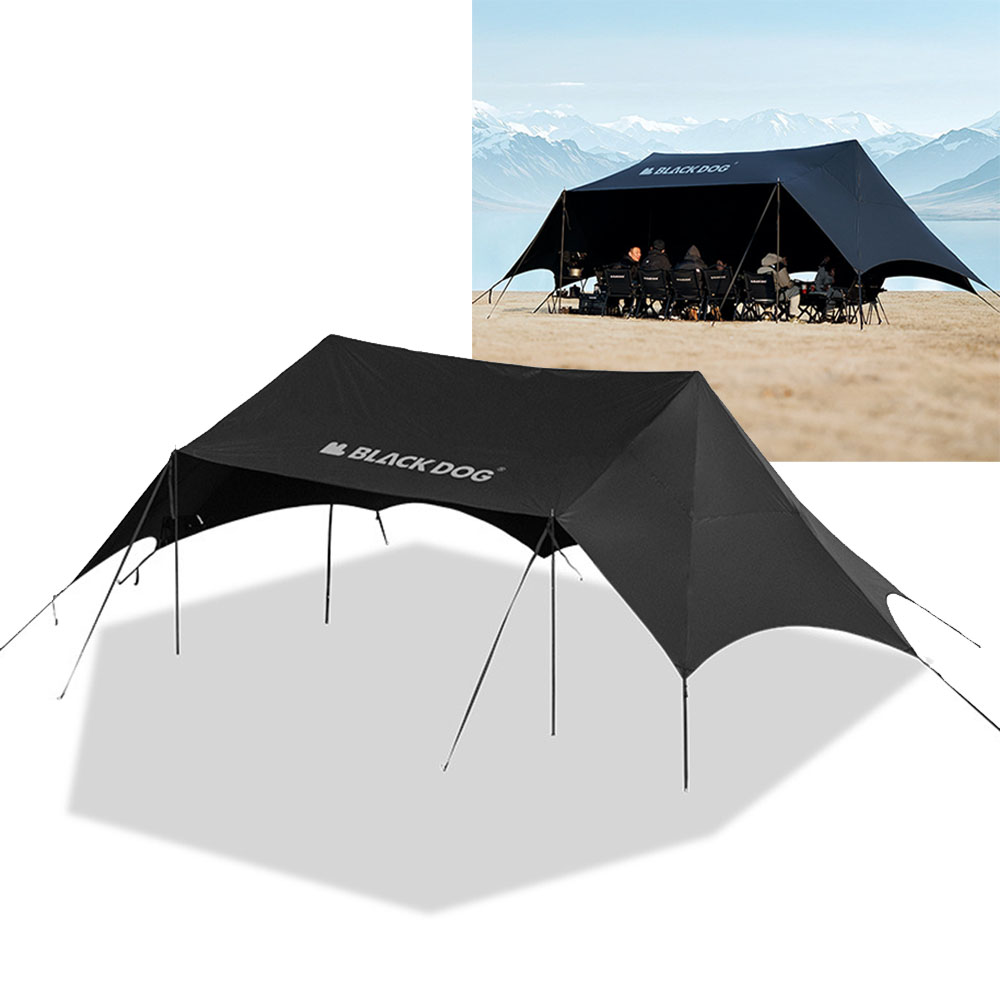 블랙독 초대형 타프 블랙코팅 캠핑 쉘터 천막 그늘막 어닝 8m