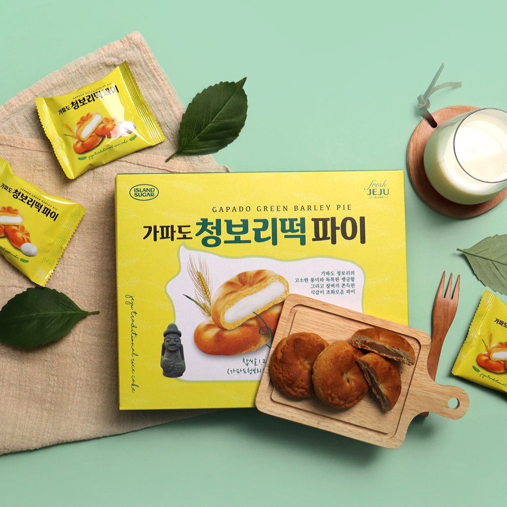 제주 가파도 청보리떡 파이 제주특산품 사무실간식 찰떡파이 선물 타르트 쿠키 - 상세 이미지 5