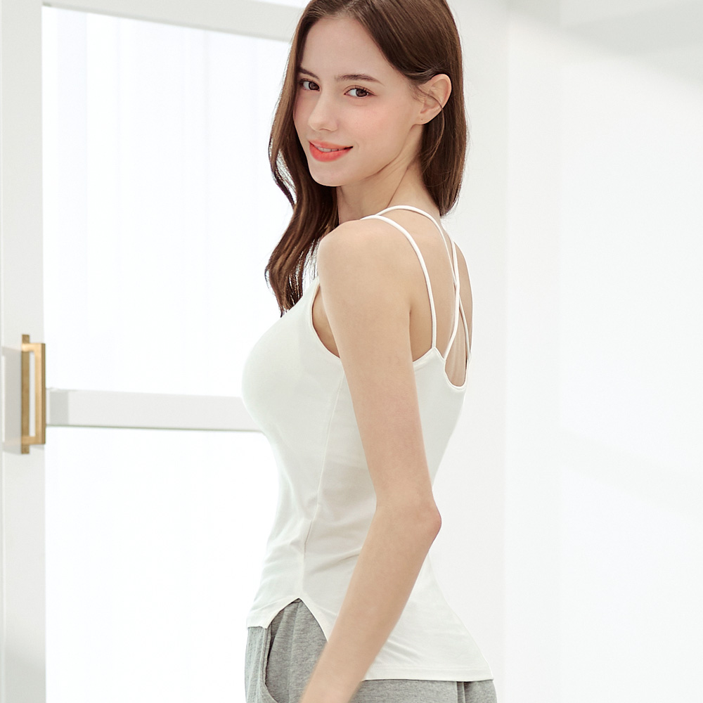 이너리즘 모달 슬리브리스 크로스 캡나시 1+1 브라나시 레이어드