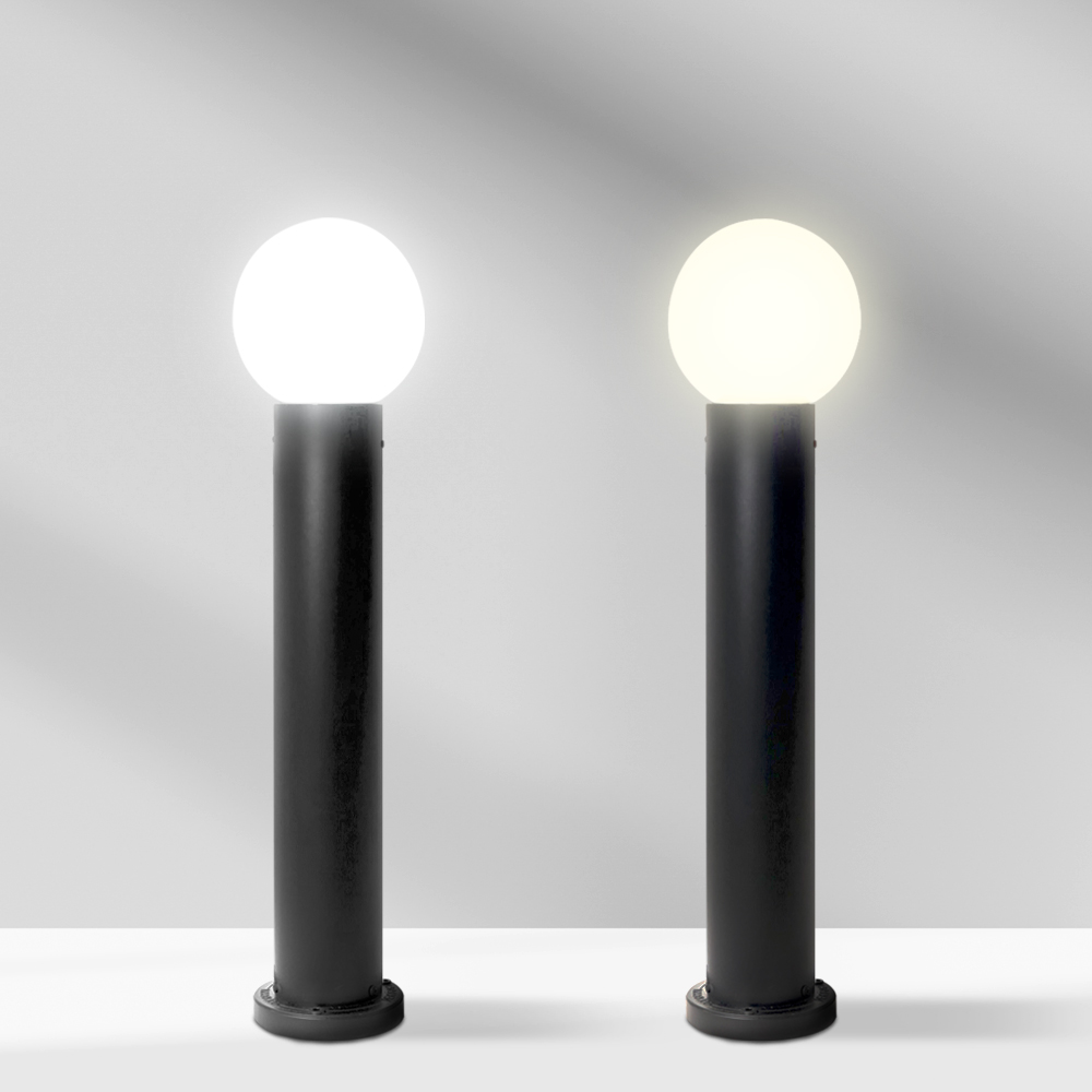 원형 잔디등 문주등 전기 LED 정원등 PC글러브 볼라드 조명 호박등 20호 기둥 60cm - 상품 이미지