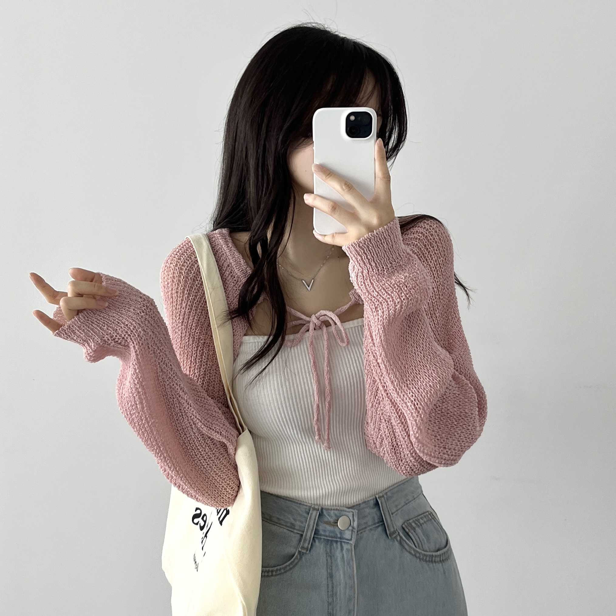 볼레로 여름가디건 린넨 숄가디건 부클 꽈배기가디건 브라운, FREE(One size)