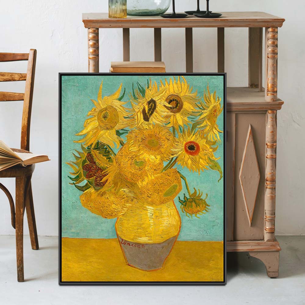 고흐 해바라기 II 62 x 78cm 명화그림 거실 인테리어 해바라기 풍수 캔버스액자 - 상세 이미지 4