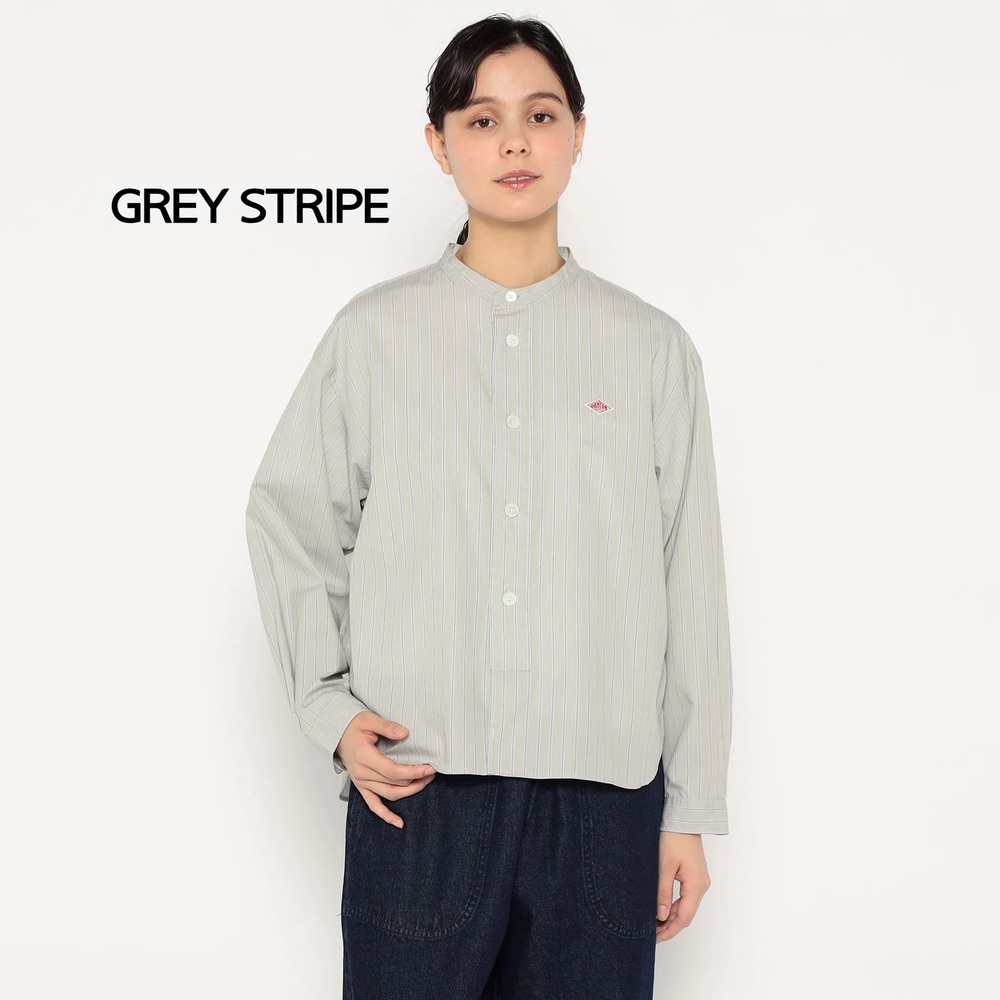 단톤 여성 포플린 밴드카라 셔츠 DT-B0341RPL PINK STRIPE 36 - 상세 이미지 3