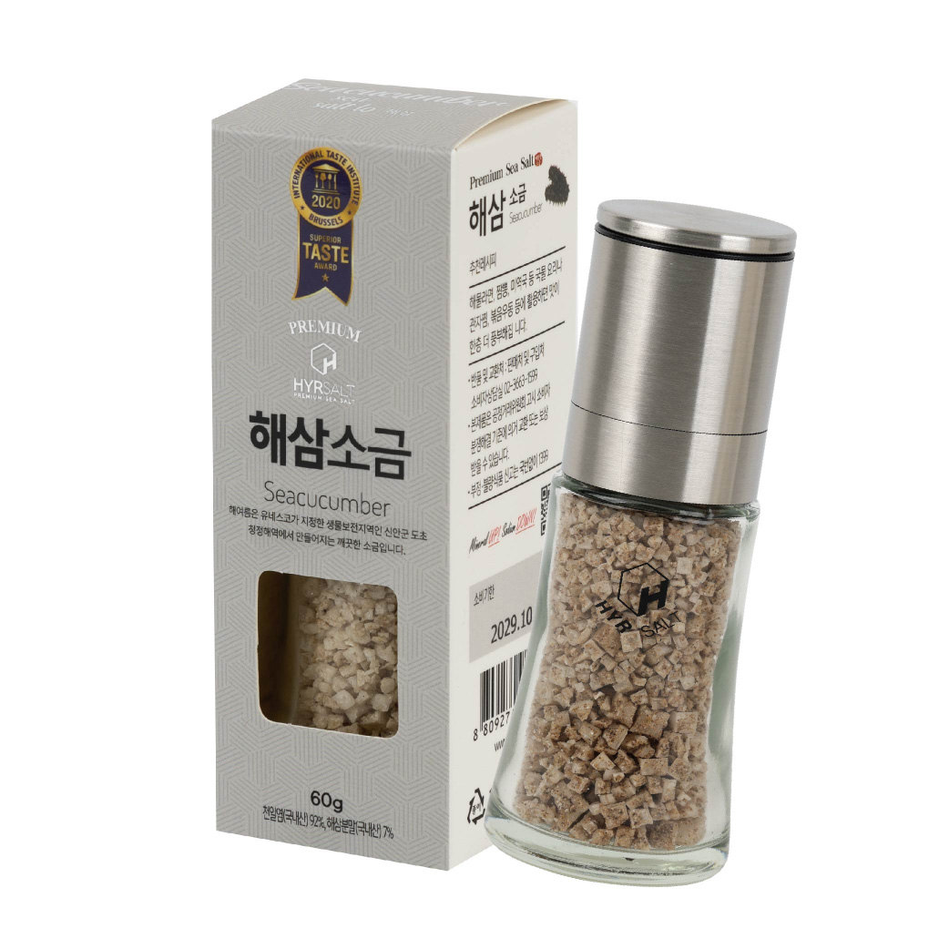 해여름 프리미엄 천일염 로 해삼소금 그라인더 60g - 상품 이미지