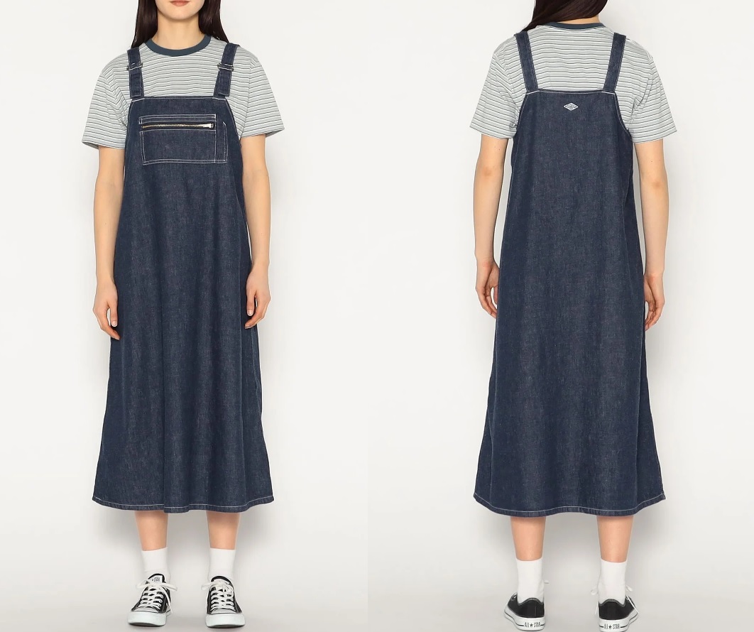 단톤 여성 데님 멜빵치마 청치마 점프스커트 DT-F0009KDM BLACK DENIM - 상세 이미지 5